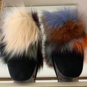 Stuart Weitzman Fur Slides